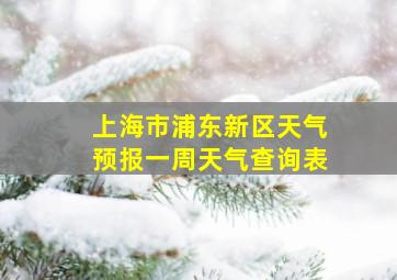 上海市浦东新区天气预报一周天气查询表