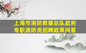 上海市消防救援总队政府专职消防员招聘政策问答