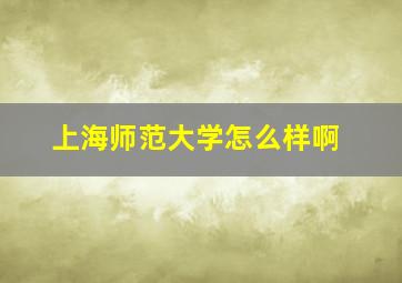 上海师范大学怎么样啊