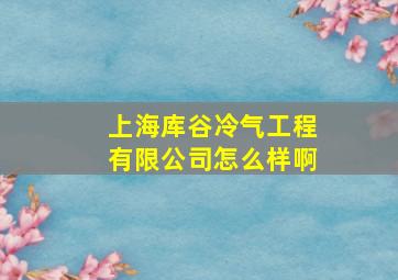 上海库谷冷气工程有限公司怎么样啊