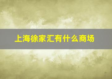 上海徐家汇有什么商场