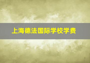 上海德法国际学校学费