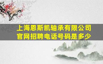 上海恩斯凯轴承有限公司官网招聘电话号码是多少