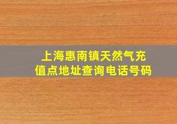 上海惠南镇天然气充值点地址查询电话号码