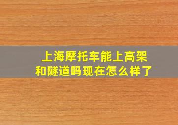 上海摩托车能上高架和隧道吗现在怎么样了