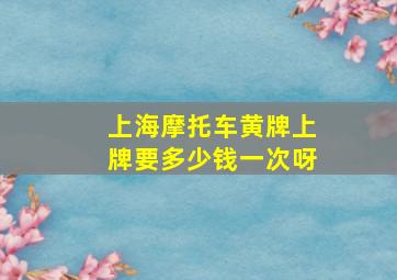 上海摩托车黄牌上牌要多少钱一次呀