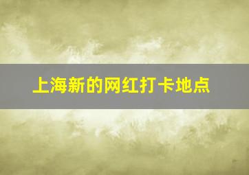 上海新的网红打卡地点