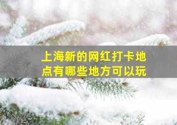 上海新的网红打卡地点有哪些地方可以玩