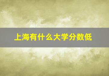 上海有什么大学分数低