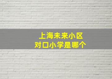 上海未来小区对口小学是哪个