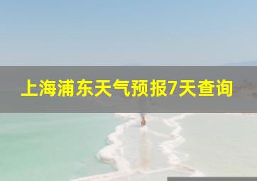 上海浦东天气预报7天查询