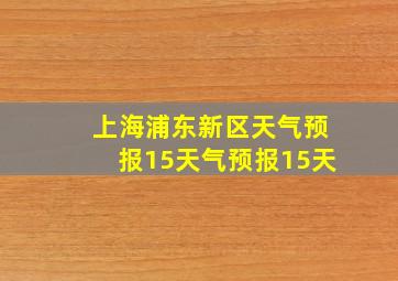 上海浦东新区天气预报15天气预报15天