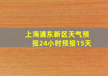 上海浦东新区天气预报24小时预报15天