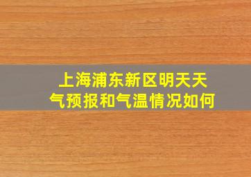 上海浦东新区明天天气预报和气温情况如何