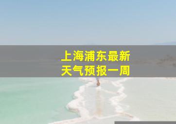 上海浦东最新天气预报一周