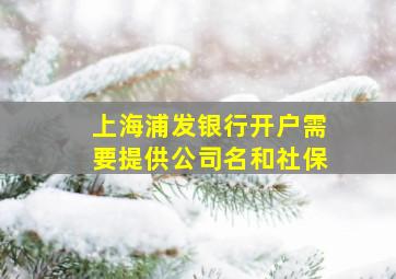 上海浦发银行开户需要提供公司名和社保