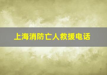 上海消防亡人救援电话