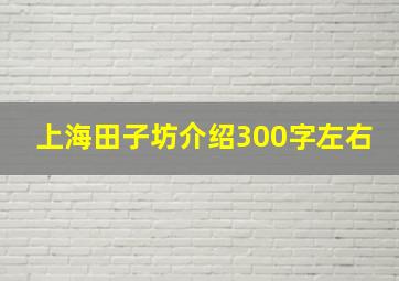 上海田子坊介绍300字左右