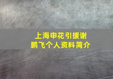 上海申花引援谢鹏飞个人资料简介