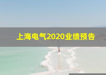 上海电气2020业绩预告