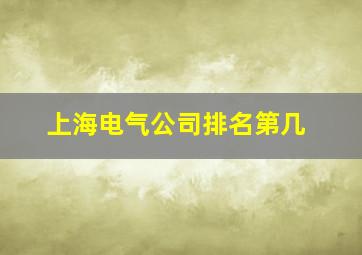 上海电气公司排名第几