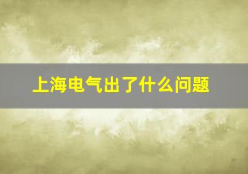 上海电气出了什么问题