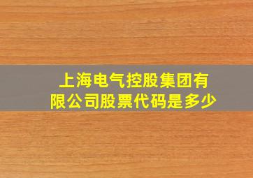 上海电气控股集团有限公司股票代码是多少