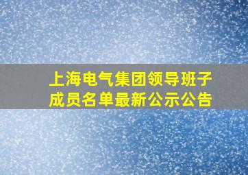 上海电气集团领导班子成员名单最新公示公告