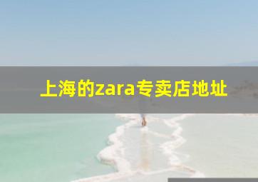 上海的zara专卖店地址