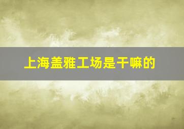 上海盖雅工场是干嘛的