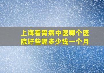 上海看胃病中医哪个医院好些呢多少钱一个月