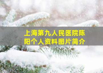 上海第九人民医院陈阳个人资料图片简介