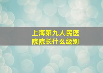 上海第九人民医院院长什么级别