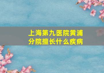 上海第九医院黄浦分院擅长什么疾病