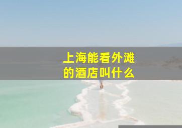 上海能看外滩的酒店叫什么