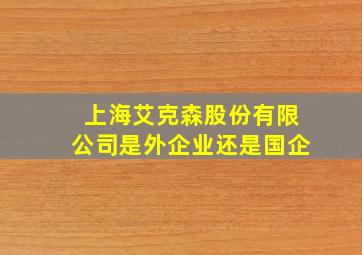 上海艾克森股份有限公司是外企业还是国企