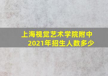 上海视觉艺术学院附中2021年招生人数多少