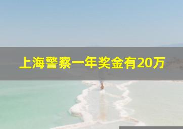 上海警察一年奖金有20万