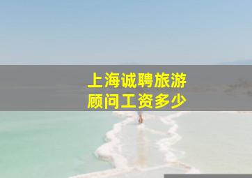 上海诚聘旅游顾问工资多少