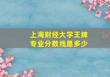 上海财经大学王牌专业分数线是多少