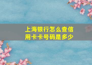 上海银行怎么查信用卡卡号码是多少