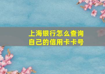 上海银行怎么查询自己的信用卡卡号