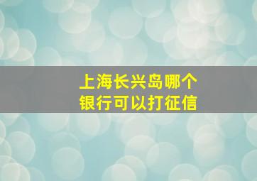 上海长兴岛哪个银行可以打征信