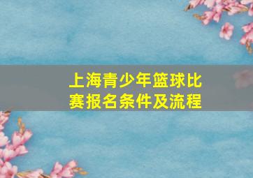 上海青少年篮球比赛报名条件及流程