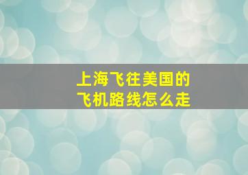 上海飞往美国的飞机路线怎么走