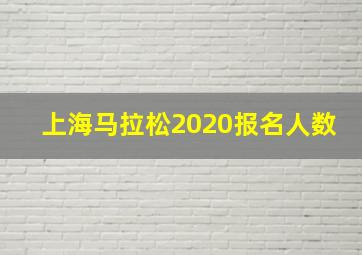 上海马拉松2020报名人数