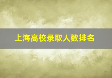 上海高校录取人数排名