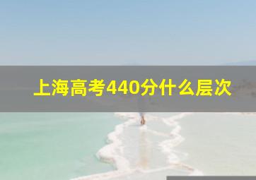 上海高考440分什么层次