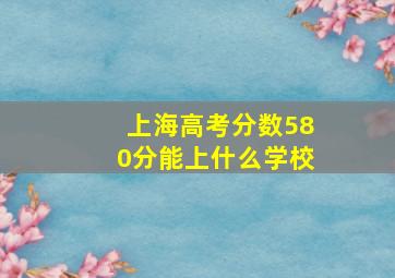 上海高考分数580分能上什么学校