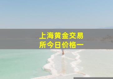 上海黄金交易所今日价格一